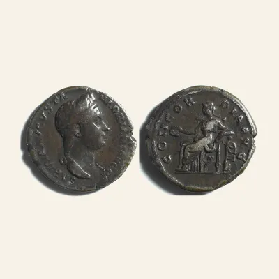 Avers, du denarius, pour Sabina (wife of Hadrian) AR Denarius. Rome Mint 129 AD., atelier de Rome, 129 AD, RIC RIC II 398