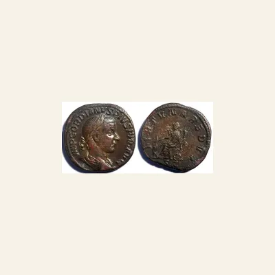 Reverse, of the sestertius, for Gordian III. AD 238-244. Æ Sestertius (30mm, 22.69 g,). Rome mint, AD 243-244., mint of...