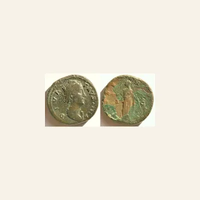 Reverse, of the sestertius, for Diva Faustina I AE Sestertius I