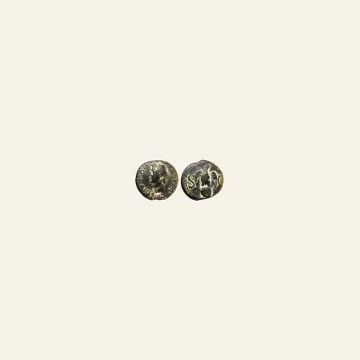 Reverse, of the as, for GAUL. Nemausus. Augustus and Agrippa. 27 BC-AD 14. Æ Halved as (14mm - 5.53 g). Struck 10-14 AD., 27...