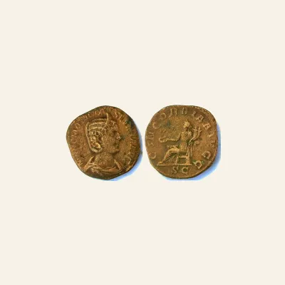 Reverse, of the sestertius, for Otacilia Severa AE Sestertius 244-249. CONCORDIA, 244-249