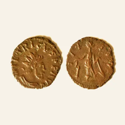 Reverse, of the antoninianus, for Barbaric Unofficial imitation of Tetricus I Antoninianus
