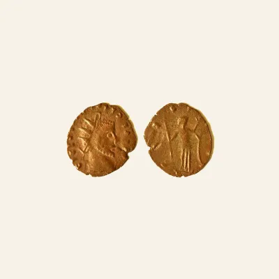 Reverse, of the antoninianus, for Barbaric Unofficial imitation of Tetricus I Antoninianus
