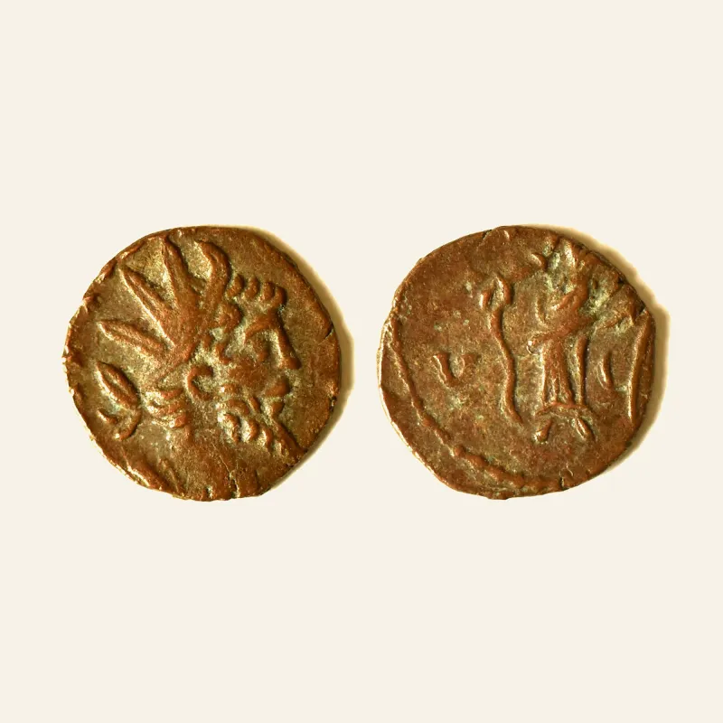 Obverse, of the antoninianus, for Barbaric Unofficial imitation of Tetricus I Antoninianus