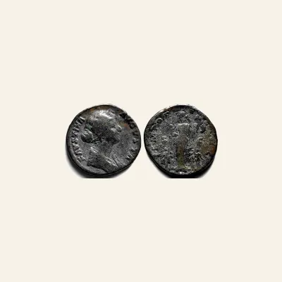 Reverse, of the sestertius, for Faustina II AE Sestertius