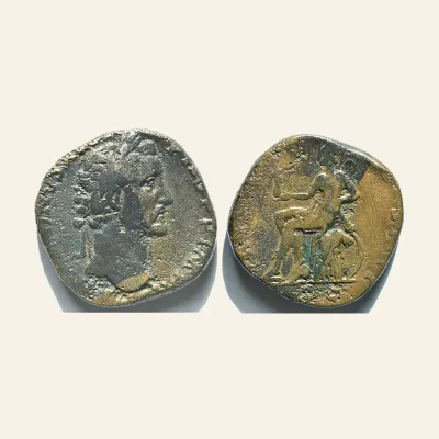 Avers, du sestertius, pour Antoninus Pius AE Sestertius