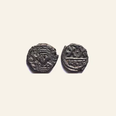 Reverse, of the follis, for Heraclius 610-641, Half follis Carthage, mint of Carthage, 610-641