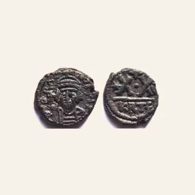 Reverse, of the follis, for Heraclius 610-641, Half follis Carthage, mint of Carthage, 610-641