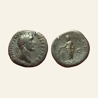 Avers, du sestertius, pour Antoninus Pius AE Sestertius