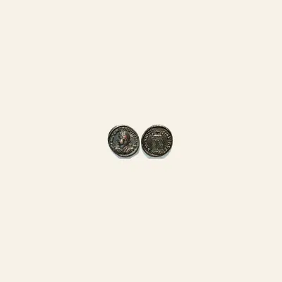 Reverse, of the as, for Constantius II as Caesar Billon centenionalis - Thessalonica mint - PROVIDENTIA CAESS, 8 AD
