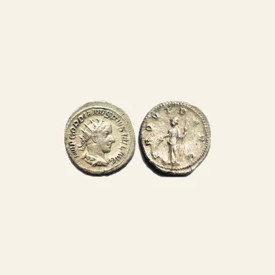 Reverse, of the antoninianus, for GORDIAN III. 238-244 AD. AR Antoninianus (23mm, 4.70 gm). Struck 240-244 AD., 244 AD