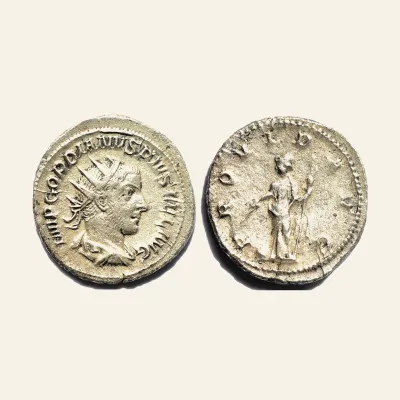Reverse, of the antoninianus, for GORDIAN III. 238-244 AD. AR Antoninianus (23mm, 4.70 gm). Struck 240-244 AD., 244 AD