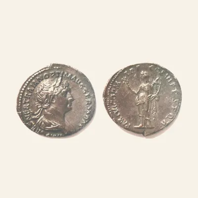 Avers, du denarius, pour TRAJAN (98-117). Denarius. Rome. Felicitas, atelier de Rome, 98-117, RIC RIC 332