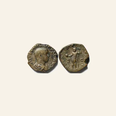 Reverse, of the sestertius, for PHILIP II. as Caesar, 244-247 AD. Æ Sestertius (15.2 gm, 28mm)., 247 AD