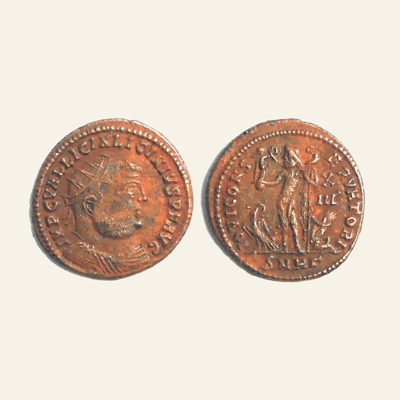 Obverse, for Licinius I BI Nummus. Nicomedia, AD 321-324. RARE, 321-324