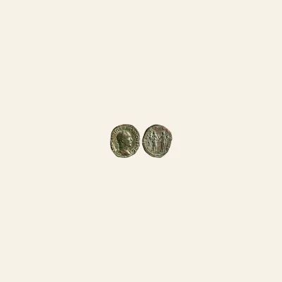 Reverse, of the sestertius, for Trajan Decius. AE Sestertius. 249-251 AD. Rome. GENIVS, mint of Rome, 251 AD