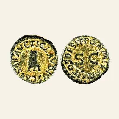 Avers, pour CLAUDIUS AE Quadrans. Modius Rome mint AD 41-54, atelier de Rome, 41-54, RIC RIC 84