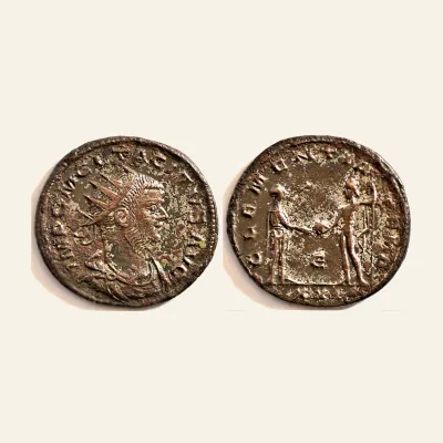 Avers, du antoninianus, pour Tacitus AE Antoninianus. Antioch mint. CLEMENTIA TEMP, atelier de Antioch, RIC RIC V-1