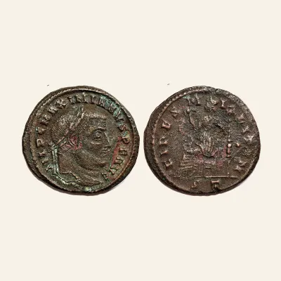 Avers, du follis, pour MAXIMIANUS HERCULIUS (286-305). Follis. Ticinum., 286-305, RIC RIC 55b