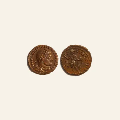 Reverse, of the follis, for CONSTANTINE I. AE, follis. 315 AD. SOLI INVICTO COMITI., 315 AD