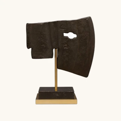 Middle Ages – Gothic Iron Military Axe with Rosette (15th Century) – With Certificate of Authenticity - vue 1
