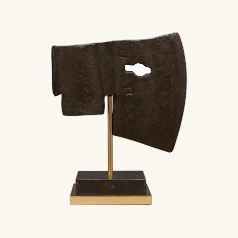 Middle Ages – Gothic Iron Military Axe with Rosette (15th Century) – With Certificate of Authenticity - vue 1