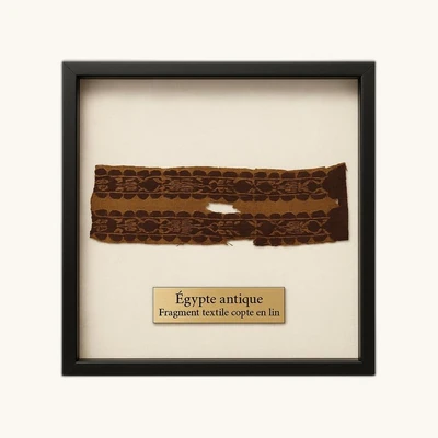 Égypte antique – Fragment textile copte en lin – Certificat d’Authenticité - vue 2