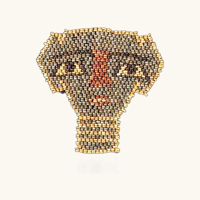 Masque funéraire en perles de faïence – Égypte tardive/ptolémaïque – avec certificat d’authenticité - vue 2