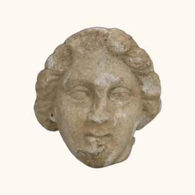 Hellenistic Female Head in Marble with Tainia – 2nd–1st Century BC – with Certificate of Authenticity - vue 2