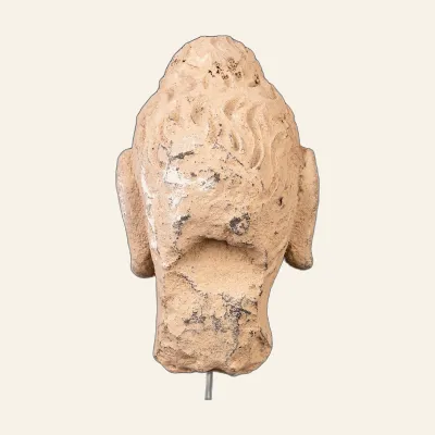 Reverse, for Gandharan Stucco Head of Buddha – 3rd–4th Century CE – with Certificate of Authenticity, mint of Gandhāra...