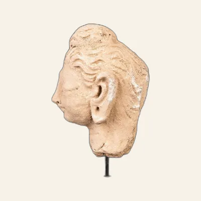 Reverse, for Gandharan Stucco Head of Buddha – 3rd–4th Century CE – with Certificate of Authenticity, mint of Gandhāra...