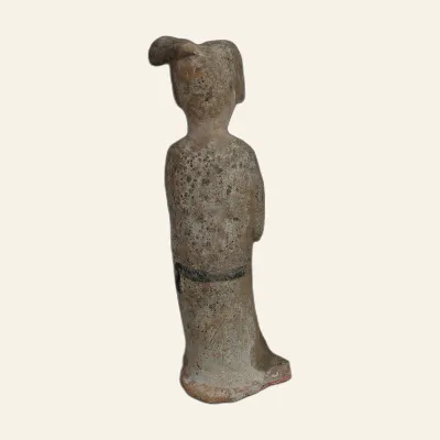 Reverse, for Tang Dynasty Court Lady in Polychrome Terracotta (仕女俑) – With Certificate of Authenticity (TL QED), VIIIe...