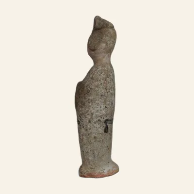 Reverse, for Tang Dynasty Court Lady in Polychrome Terracotta (仕女俑) – With Certificate of Authenticity (TL QED), VIIIe...