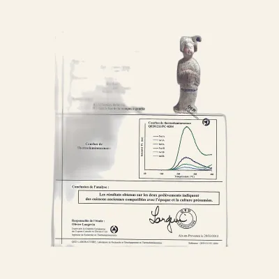 Reverse, for Tang Dynasty Court Lady in Polychrome Terracotta (仕女俑) – With Certificate of Authenticity (TL QED), VIIIe...