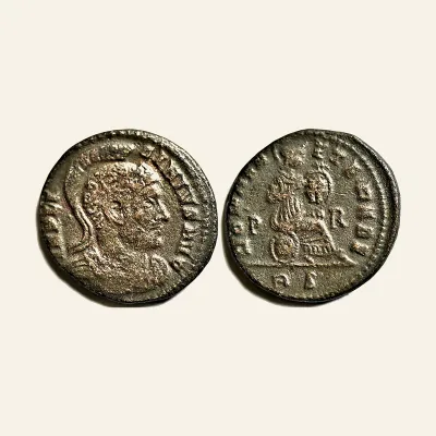 Obverse, of the follis, for LICINIUS I (308-324). follis. Rome., mint of Rome, 308-324