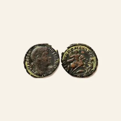 Reverse, of the follis, for Magnentius, 350-353 A.D. AE follis. Lyon mint, , RIC 145 - Roman imperial coin, 350-353