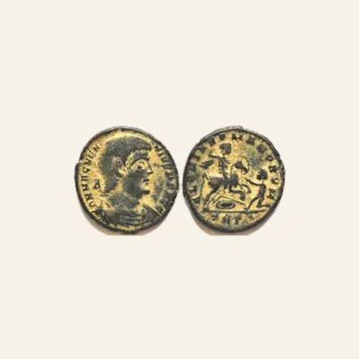 Reverse, of the follis, for Magnentius, 350-353 A.D. AE follis. Lyon mint, , RIC 145 - Roman imperial coin, 350-353