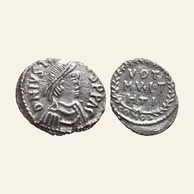 Avers, pour Justinian I. Siliqua (Silver, 1.17 g), Carthage, 533-537., atelier de Carthage, 533-537, RIC DOC 280