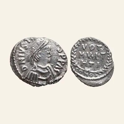 Reverse, for Justinian I. Siliqua (Silver, 1.17 g), Carthage, 533-537., mint of Carthage, 533-537