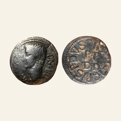Avers, du as, pour ZEUGITANA, Carthage. Augustus. Æ As (6.07 g,). AD 10, atelier de Carthage