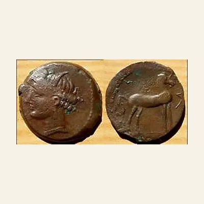Reverse, of the as, for ZEUGITANA, Carthage. Augustus. Æ as (6.07 g,). AD 10, mint of Carthage