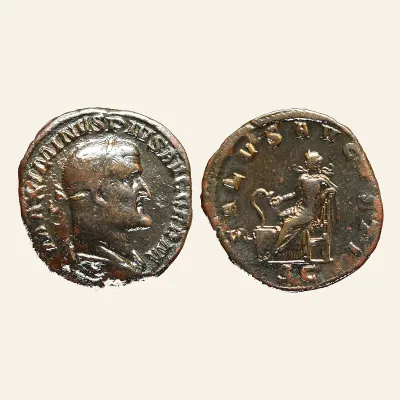 Avers, du sestertius, pour Maximinus Thrax (235-238) AE Sestertius (32.5mm, 22,9g) Rome, atelier de Rome, 235-238, RIC RIC...