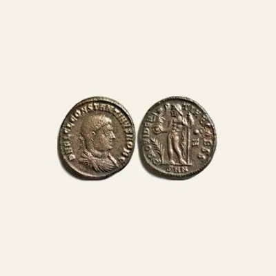Reverse, for Constantine II. Billon centenionalis, Nicomedia - PROVIDENTIAE CAESS /MNΓ. Campgate, mint of Rome, 337-340