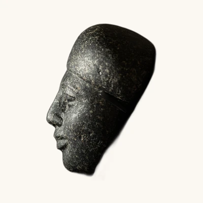 Egyptian Funerary Mask in Granodiorite – Late Period – with Certificate of Authenticity - vue 2