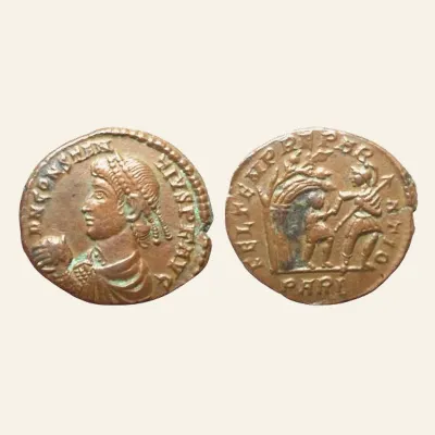 Reverse, of the follis, for Constantius II, Arles, AE follis RARE R2