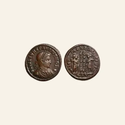 Reverse, of the follis, for Constantius II, Arles, AE follis RARE R2