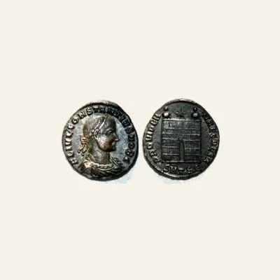 Reverse, of the follis, for Constantius II, Arles, AE follis RARE R2