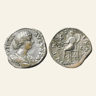 Avers, du sestertius, pour FAUSTINA II (Augusta, 147-176 ). Sestertius. Rome. VENUS, atelier de Rome, 147-176, RIC RIC 1686...