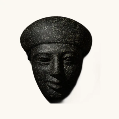Masque funéraire égyptien en granodiorite – Basse Époque – avec certificat d’authenticité - vue 9