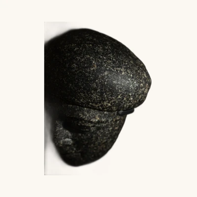 Masque funéraire égyptien en granodiorite – Basse Époque – avec certificat d’authenticité - vue 11
